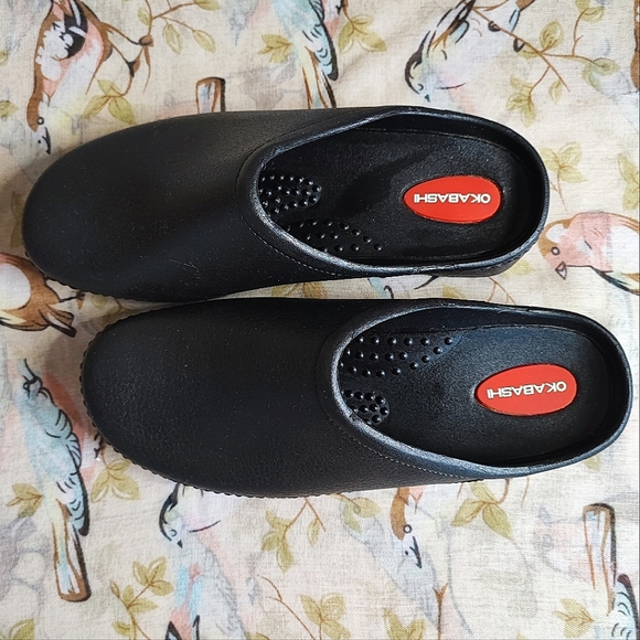 Okabashi Black Rubber Slip On Clogs Mules Size Woman Size Small Size 5-6 Durable - Picture 2 of 10